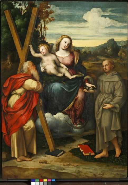 madonna immacolata con il bambino e i santi andrea e francesco
