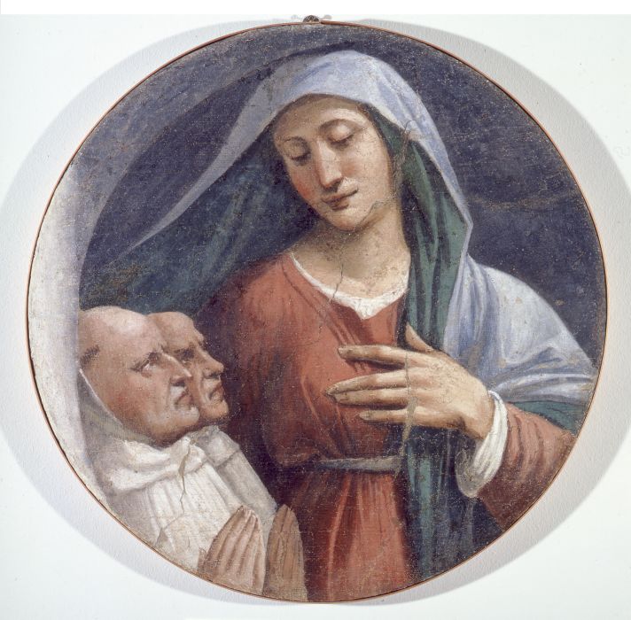 madonna con due monaci